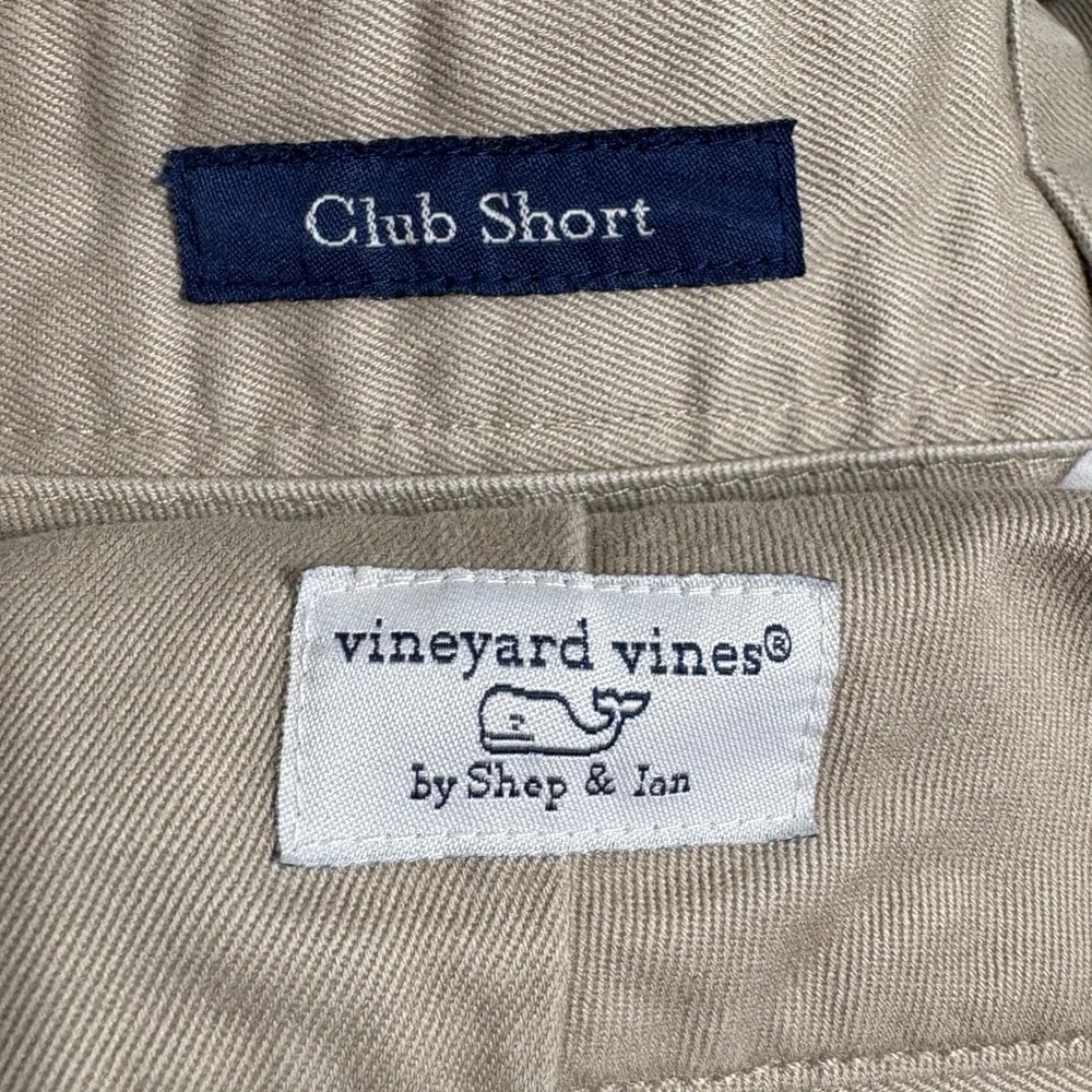 Vineyard Vines Club Short Men 28 Khaki Tan Cotton Twill Chino Preppy Golf Casual